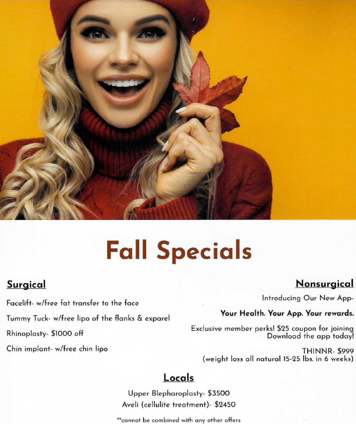 Fall Specials at Novi's Star Plastic Surgery