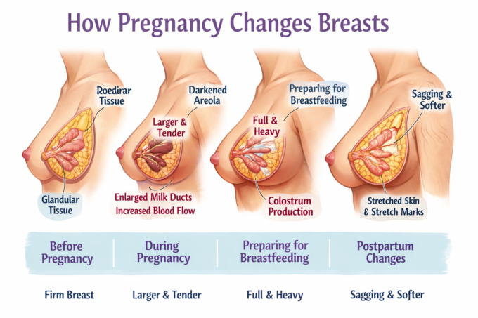 How Pregnancy Changes Breasts